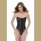 Women's Lace Overbust Boned Corset Bustier Padded Cup Lingerie Body Shaper