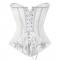 Women's Lace Overbust Boned Corset Bustier Padded Cup Lingerie Body Shaper