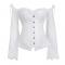 Women's Princess Renaissance Corset Floral Ruched Sleeves Elegant Halloween Costume