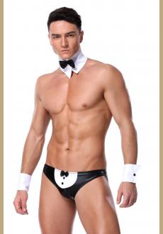 3Pcs Sexy Waiter Lingerie Role Play Costume Maid Sexy Men Costume Butler Uniform Lingerie