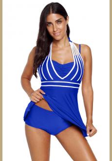 Womens Halter Plus Size Swimwear Tankini Slimming with Boyshorts Two Piece Bathing Suit Swimsuit Swimdress