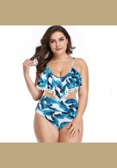 Women’s Two Piece High Waisted Flounce Strappy Tankinis for Women Tummy Control Bathing Suit Set Swimsuits