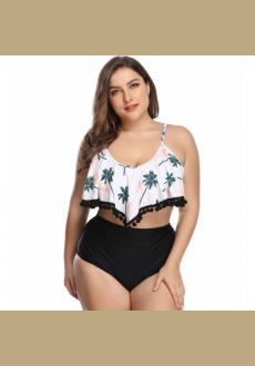 Women’s Two Piece High Waisted Flounce Strappy Tankinis for Women Tummy Control Bathing Suit Set Swimsuits