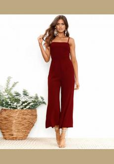 Newest Women Casual Loose Camisole Sleeveless Solid Spring Jumpsuits