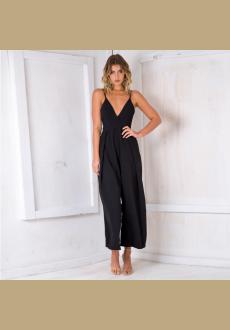 Sexy V Neck Backless Sleeveless Jumpsuit