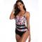 Plus Size Bikini Swimsuit for Women, Women's One Piece Bathing Suit Floral Cover up Ladies Padded Halter Monikini Beach 