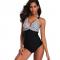 Womens Striped Sling Swimsuit Deep V One Piece Beachwear Bodysuits