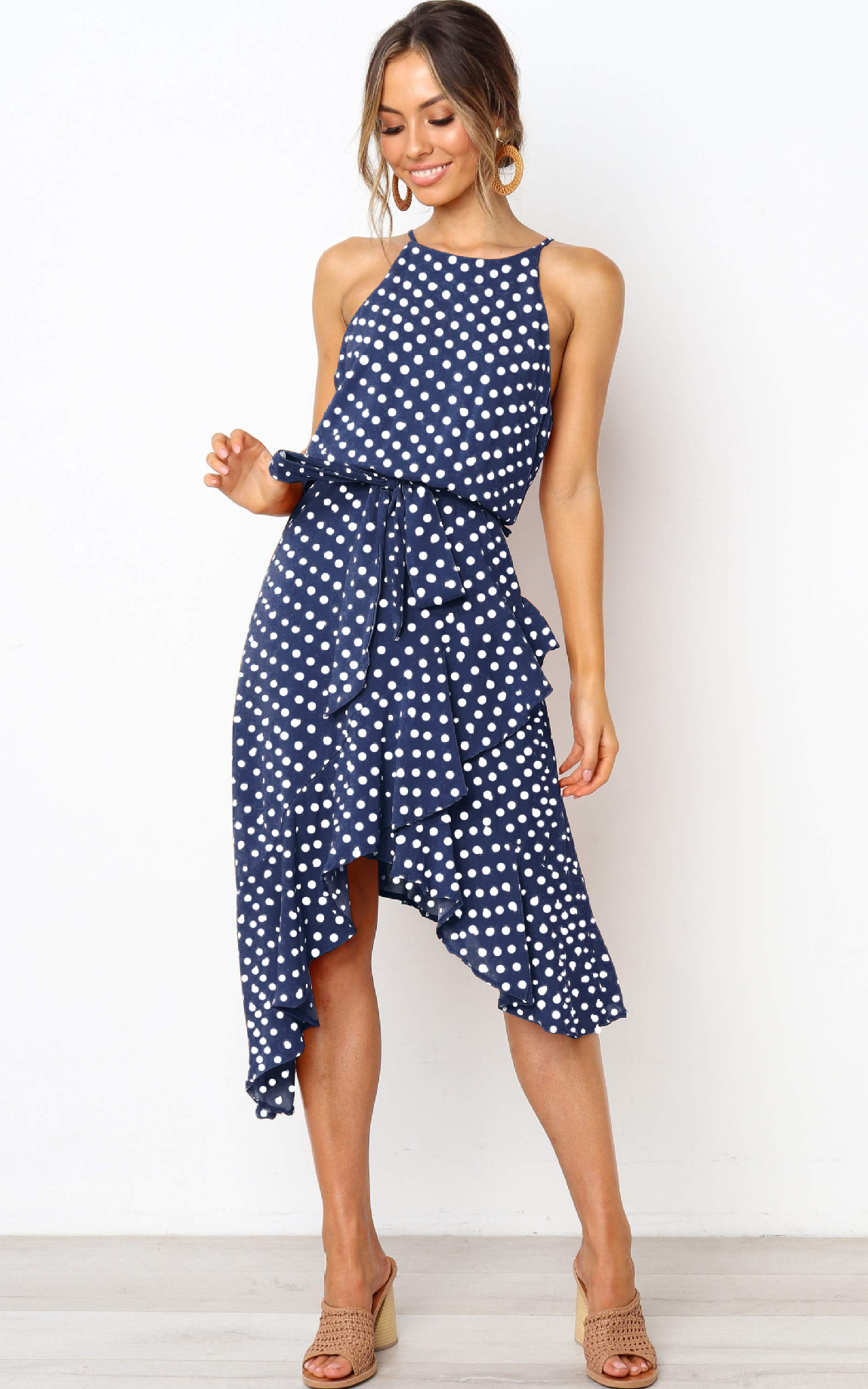 Womens Boho Polka-do...