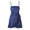 Womens Dresses Floral Backless Spaghetti Strap Leaf Print Bodycon Mini Dress