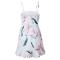 Womens Dresses Floral Backless Spaghetti Strap Leaf Print Bodycon Mini Dress