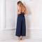 Women's Spaghetti Strap Deep V Backless Tie Back Wide Leg Jumpsuits