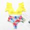 Yellow Summer Days Floral High Waist Swimsuit Set