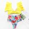 Yellow Summer Days Floral High Waist Swimsuit Set