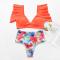 Rose Summer Days Floral High Waist Swimsuit Set