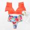 Rose Summer Days Floral High Waist Swimsuit Set