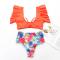 Rose Summer Days Floral High Waist Swimsuit Set