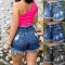 High Waist Broken Holes Chic Denim Shorts