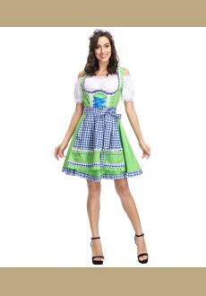 3ps Sexy Off-shoulder Bavarian Beer Girl Cosplay Mini Dress Adult Oktoberfest Costume