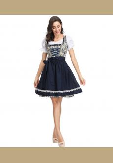 3ps Sexy Off-shoulder Floral Bavarian Beer Girl Cosplay Mini Dress Adult Oktoberfest Costume