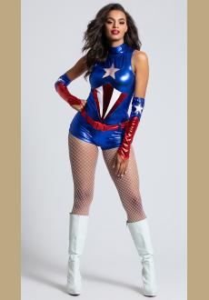 Women's Exclusive Sexy Halloween Deluxe Crime Crusader Superhero Costume