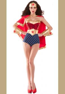 Adult Women's Classic Wonder Woman Prince Halloween Cosplay Costume