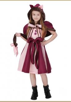 Cat Cosplay Costume Dress Hot  Wonderland Costume for Girls Party Performance Child Purple Clothes