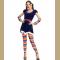 Cutie Clown Women's Halloween Costume Sexy Harlequin Circus Performer Dress