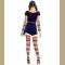 Cutie Clown Women's Halloween Costume Sexy Harlequin Circus Performer Dress