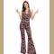 1960s Adult Hippie Hottie One-piece Groovy Dancing Flared Jumpsuit Halloween Costume