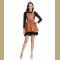 3pcs Adult Long Sleeve Gingerbread Women  Cosplay Mini Dress Masquerade Costume with Apron