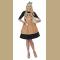 3pcs Adult Long Sleeve Gingerbread Women  Cosplay Mini Dress Masquerade Costume with Apron
