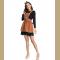 3pcs Adult Long Sleeve Gingerbread Women  Cosplay Mini Dress Masquerade Costume with Apron