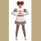 Women's Harlequin Scary Clown Puff Dress Halloween Costume