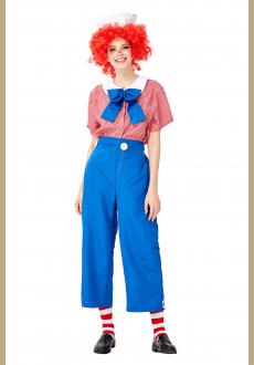 5pcs Unisex Funny Circus Clown Shirt and Trousers Adult Cosplay Costume Set