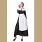 4pcs Traditional Housemaid Apron Long Dress Adult Halloween Cosplay Costume