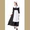 4pcs Traditional Housemaid Apron Long Dress Adult Halloween Cosplay Costume