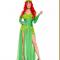 3Pcs Elegant Green Jungle Girl Low-cut High Waist Dress Halloween Cosplay Costume