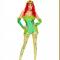 3Pcs Sexy Green Jungle Girl Sling Tight Jumpsuit Halloween Cosplay Costume