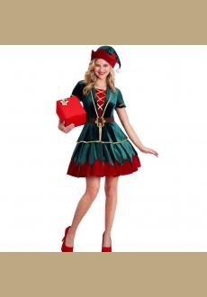 Women's Deluxe Holiday Elf Costume