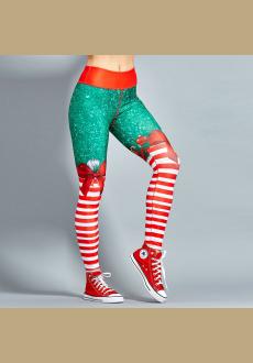 Christmas Trousers For Women Lady Casual Elasticity Skinny Leggins Mujer High Waist Workout Printing Stretchy Pants legg