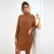 2019 Women's Loose Oversize Turtleneck Wool Long Pullover Soft Sweater Dress