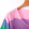 Sweaters for Womens Rainbow Stripe Patchwork Plus Size Long Sleeve Breathable Knit Shirts Top