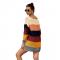 Top Loose Women's Blouse Knitted Patchwork Rainbow Stripe Print Shirts T-Shirt Sweater Womens Tops Shirt Costume Clothin