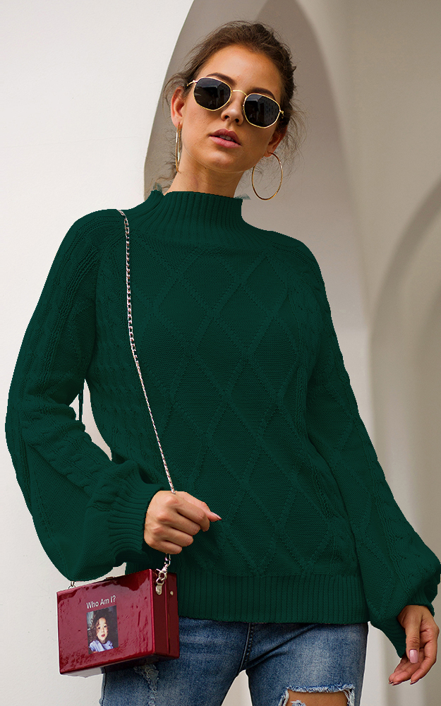 Women Turtleneck Kni...