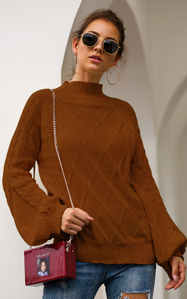 Women Turtleneck Kni...