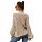 Women Turtleneck Knit Long Loose Lantern Sleeve Solid Color Fashion Warm Sweater Pullover Tops