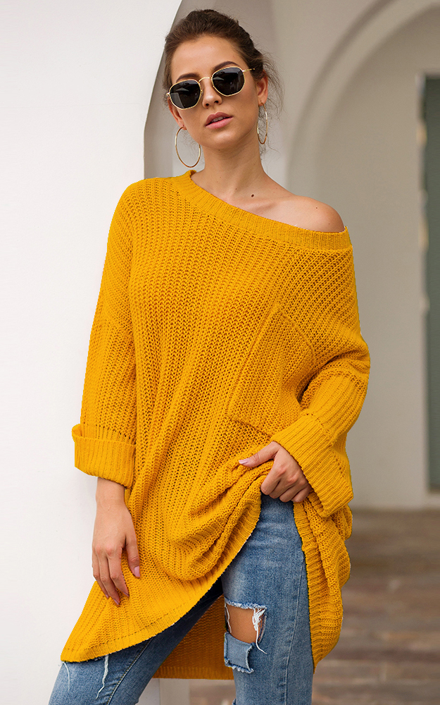 Yellow Knit One Shou...