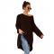 Black Knit One Shoulder Long Sleeve Casual Sweater