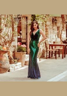 Party Dress Fashion Stitching Sequin Evening Fishtail