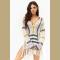 Women's Knit Dress Deep V Neck Long Sleeve Tassel Decor Beach Dress